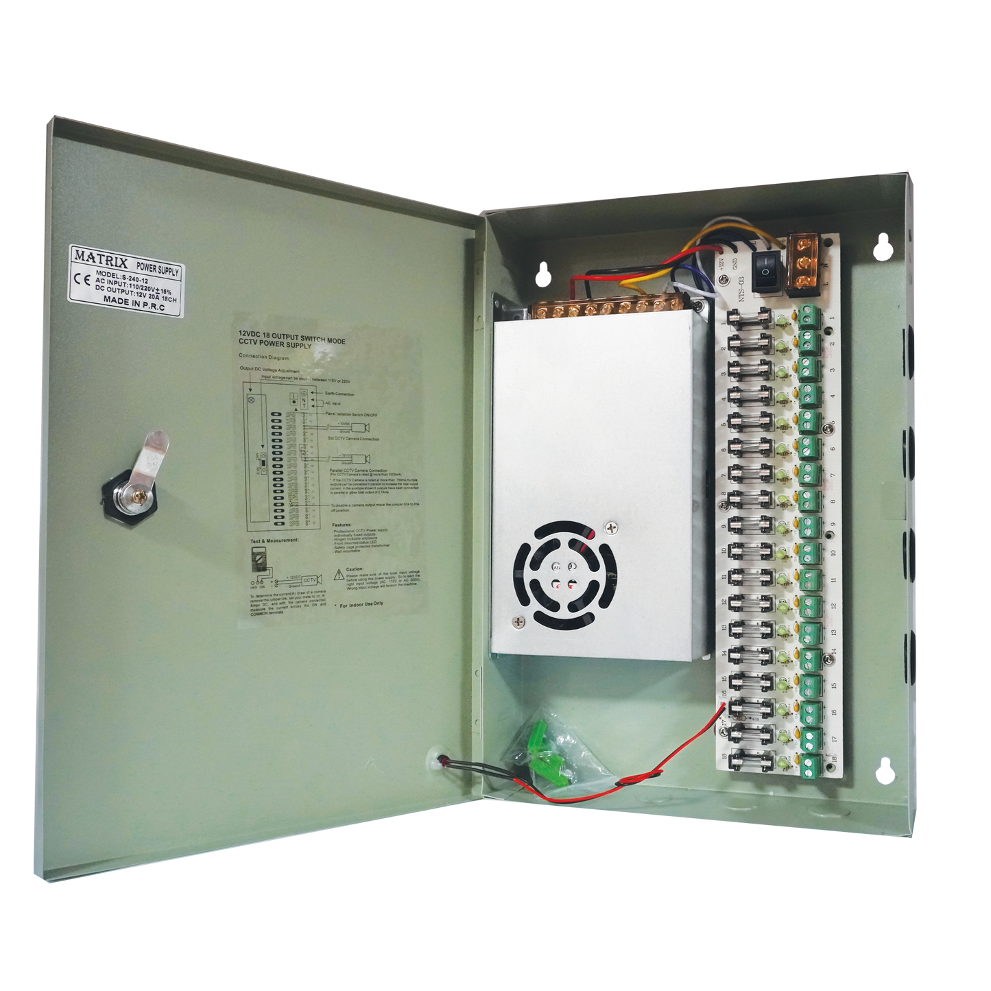 power supply BOX 12V 20A 18 CH