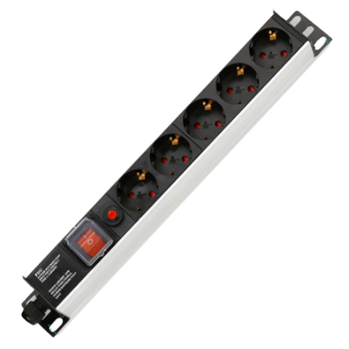PDU Euro 6 way with 1 switch
