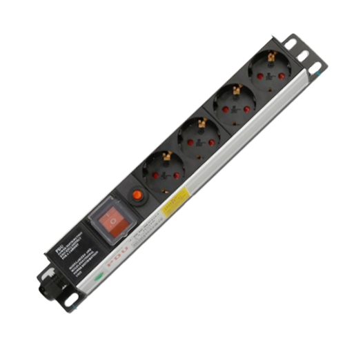 PDU Euro 4 way with 1 switch